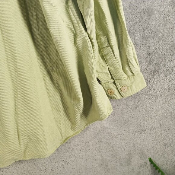 FASHION BUG Embroidered Fall Corduroy Button Up Shirt 22/24W 100% Cotton Green - Picture 13 of 13